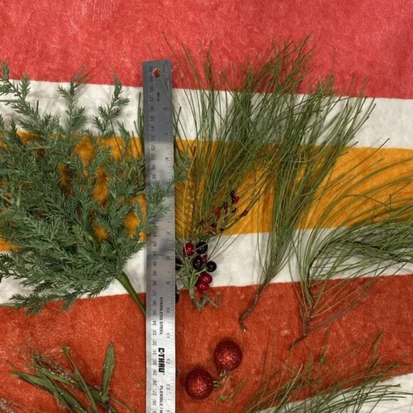 Holiday decor Festive White Wreath with Bells and Pine Accents and greenery - Picture 7 of 7